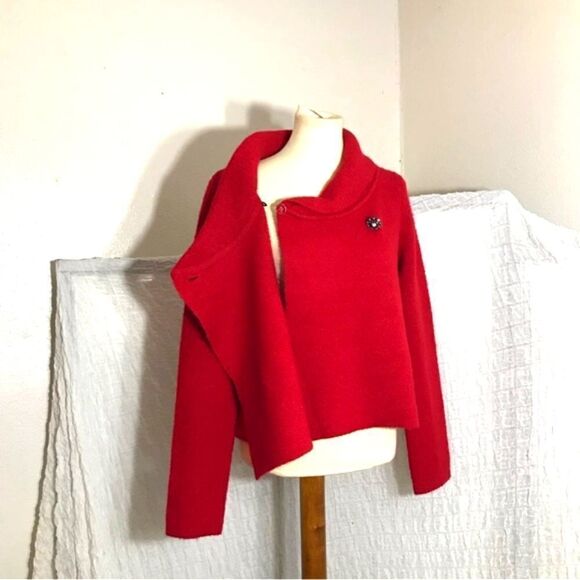 Adrienne Vittadini Red Wool Blend Sweater Size M - Picture 5 of 10